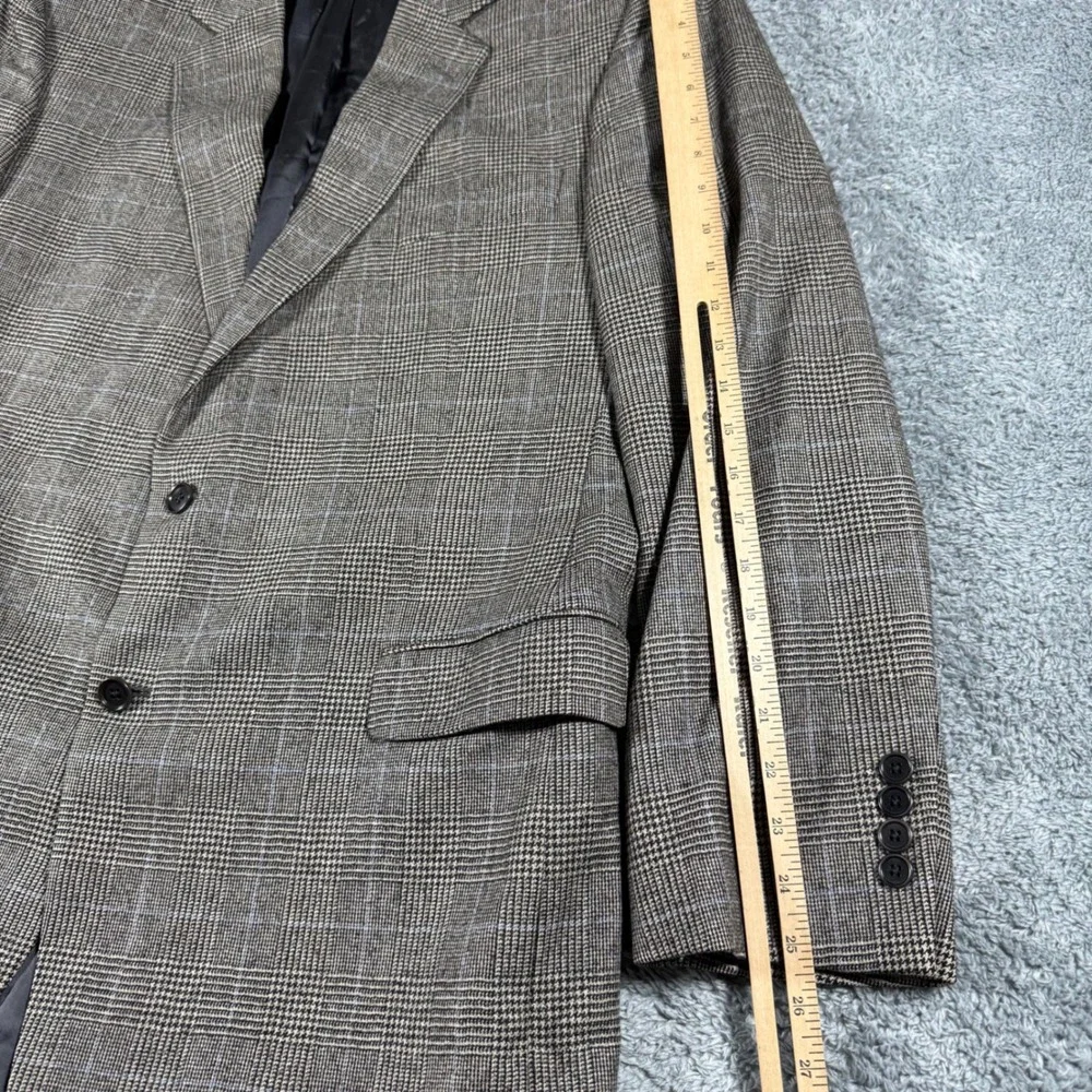Loro Piana Brooks Brothers Sport Coat Blazer Jacket Men 46L Glen Check‎ Madison
